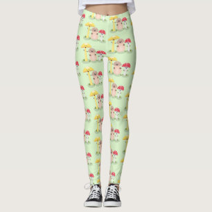 Leggings Caricature des champignons de champignons de cave 