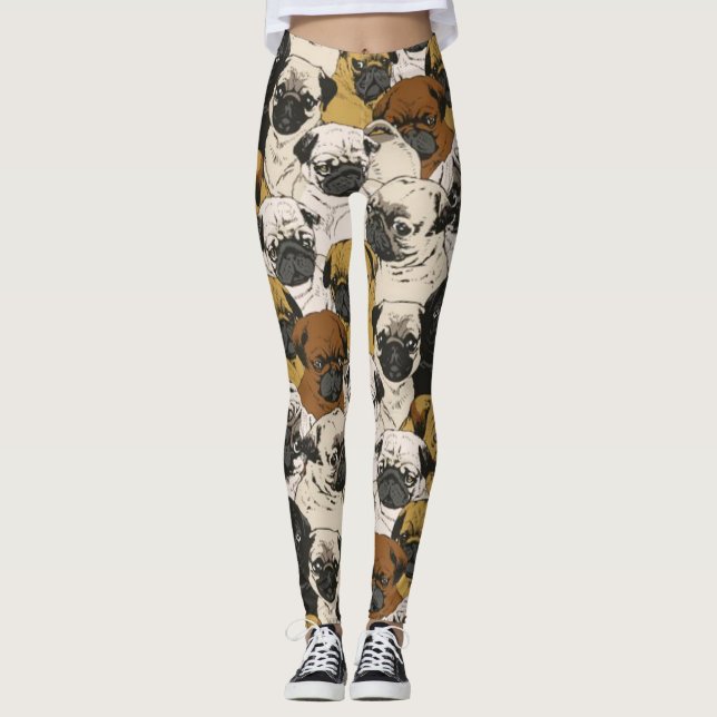 Leggings Carlins Grumpy / Drôle mignon Chiens Carlin Chiens (Devant)