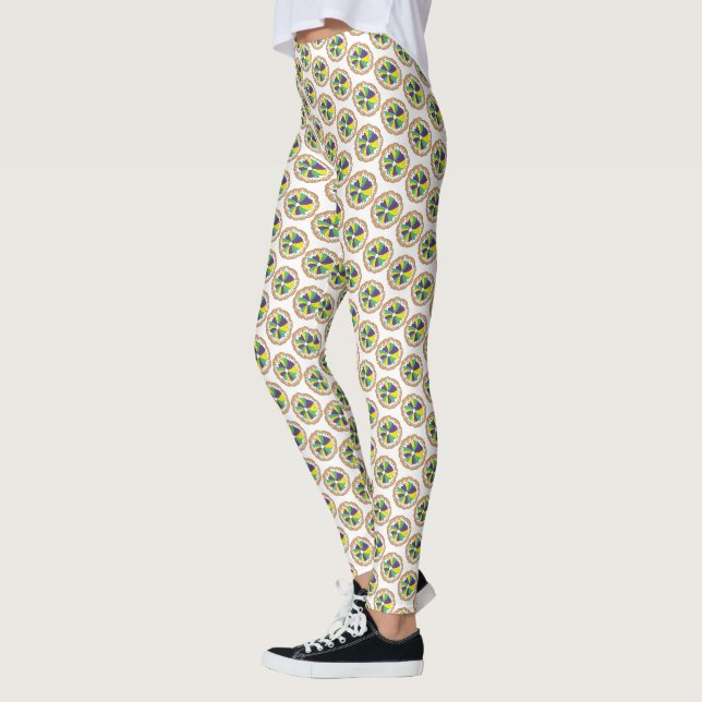 Leggings Carnaval King Cake New Orleans NOLA Mardi Gras (Gauche)