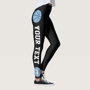 Leggings Carolina Blue Basket-ball personnalisé Texte/Num