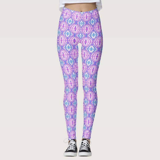 Leggings Carré et diamant géométriques (Devant)