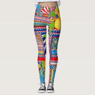 Leggings carreaux de citron méditerranéen Dolce Pa