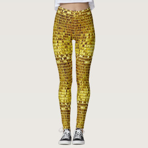 Leggings Carreaux en mosaïque d'or Elégant luxe moderne