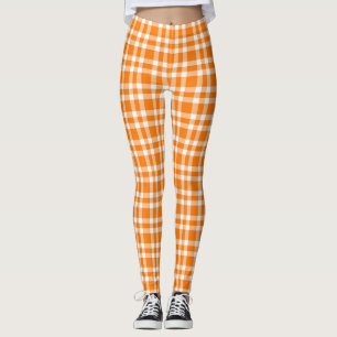 Leggings Carreaux orange et blanc