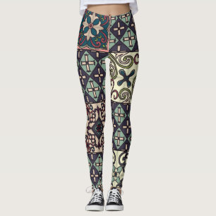 Leggings Carreaux portugais : Talavera Style sans couture