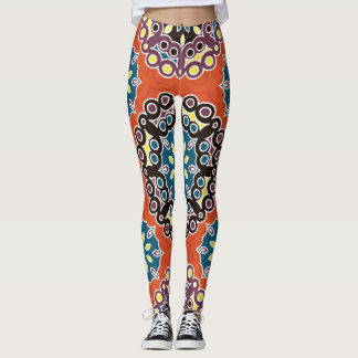 Leggings Carrelage arabe, motif patchwork vintage.