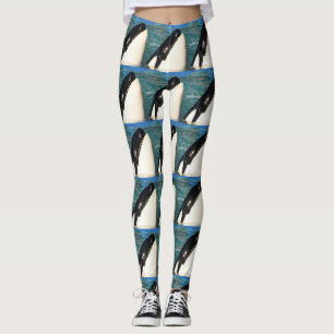 Leggings Carrelage de flux de coup d'oeil d'océan de balein