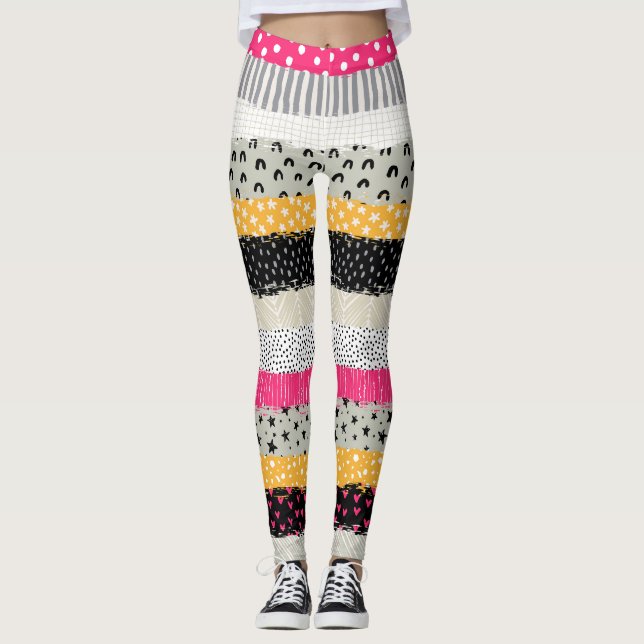 Leggings Carrelage en Patchwork : Conception Versatile Sans (Devant)