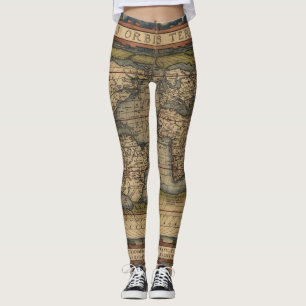 Leggings Carte 1570 du monde d'Ortelius