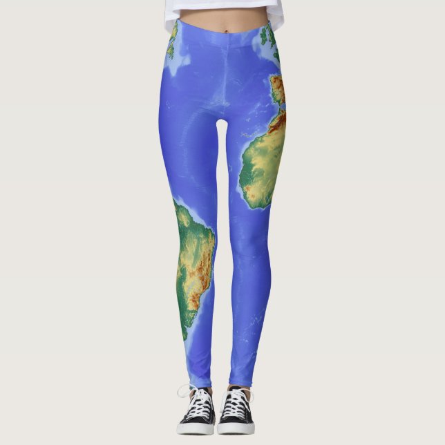 Leggings Carte à la mode fraîche du motif du monde (Devant)
