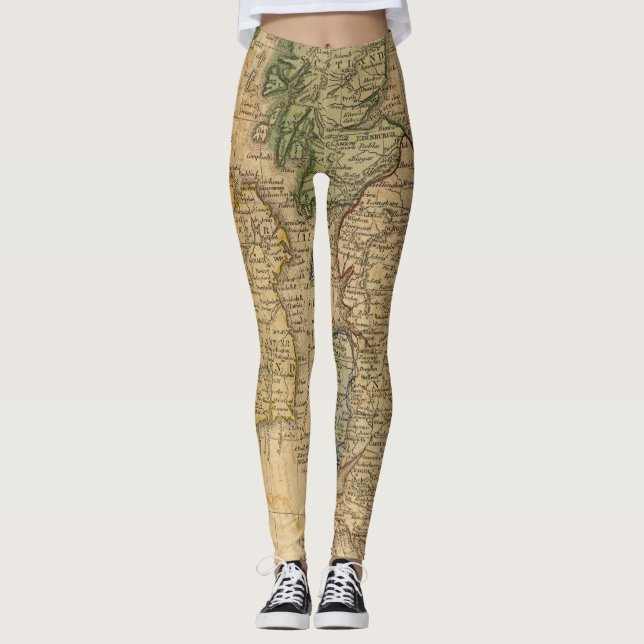 Leggings Carte de l'Ecosse et de l'Irlande (Devant)
