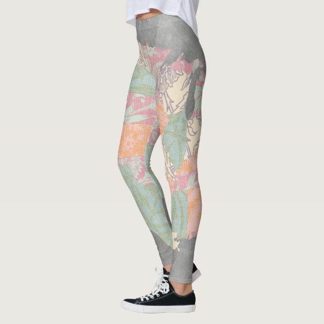 Leggings Carte des États de modèle floral (Gauche)