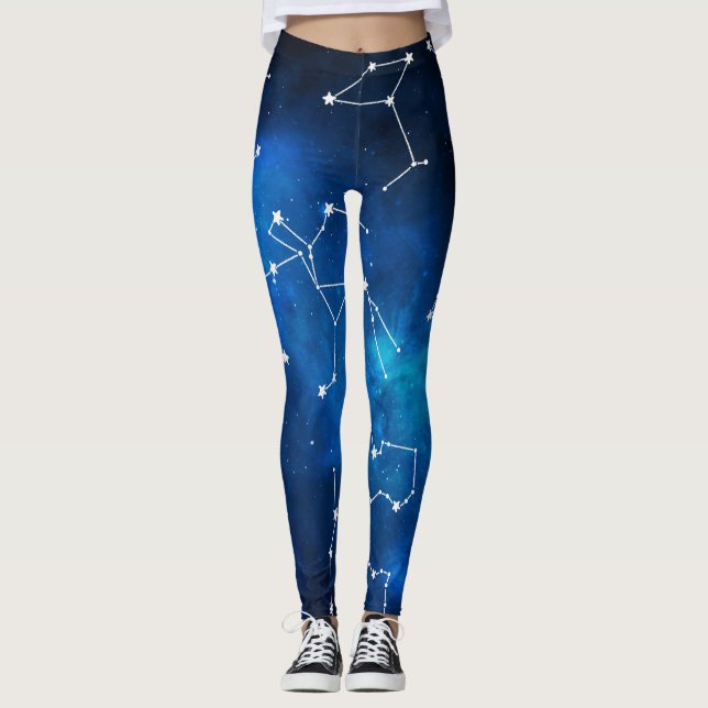 Leggings Carte du ciel Constellation Amateur d'astronomie (Devant)
