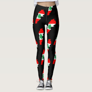 Leggings Carte du Liban avec drapeau