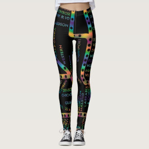 Leggings Carte du métro de Chicago avec arrêts de train T