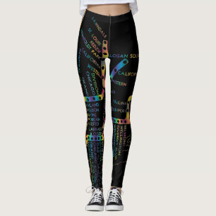 Leggings Carte du métro de Chicago avec arrêts de train TIE