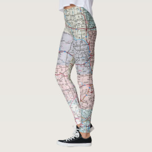 Leggings Carte du Midwest américain
