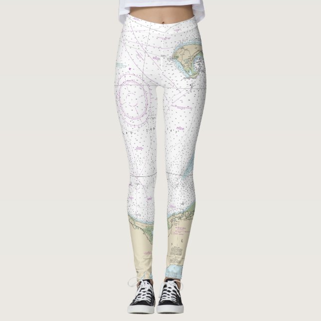 Leggings Carte marine de Cape Cod Bay 13246 (Devant)