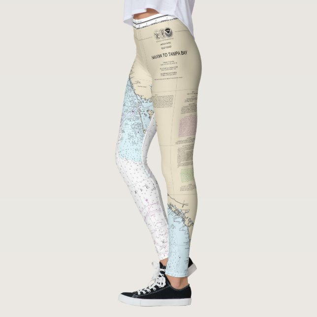 Leggings Carte marine de Floride Havane à Tampa Bay (Gauche)