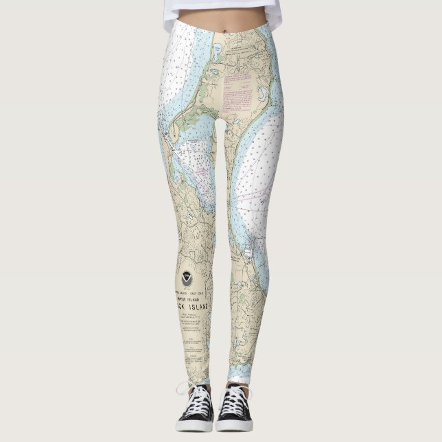 Leggings Carte marine de l'île Block 13217 (Devant)