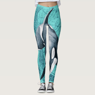 Leggings Carte Orca Turquoise