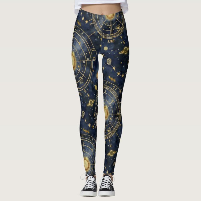 Leggings Cartes célestes de l'étoile complexe Galaxie (Devant)