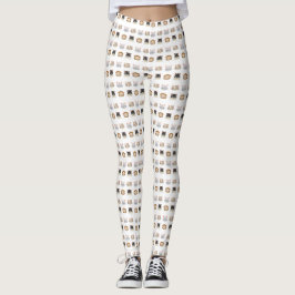 Leggings Cartographie de motif de portraits de chats mignon