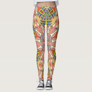 Leggings Carton triangulaire coloré, art dessiné à la main.