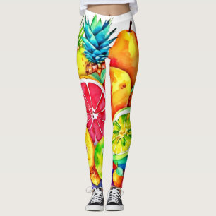 Leggings Cartoon à fruits tropicaux