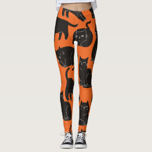 Leggings Cartoon Chats Motif tiré à la main