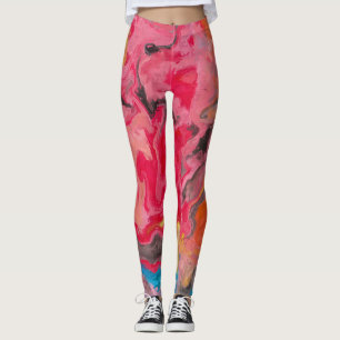 Leggings Cascade Abstraite arc-en-ciel