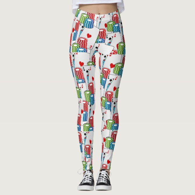 Leggings Casino Las Vegas jeu de carte Blackjack Poker (Devant)