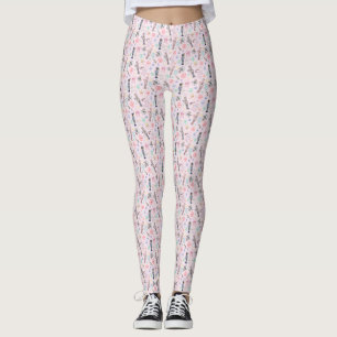 Leggings Casse-noisette rose, pain d'épices et neigeurs