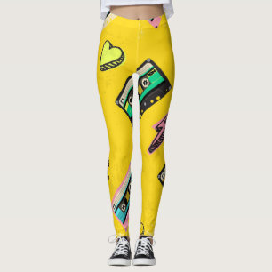 Leggings Cassette rétro : Design de Love Party des années 8