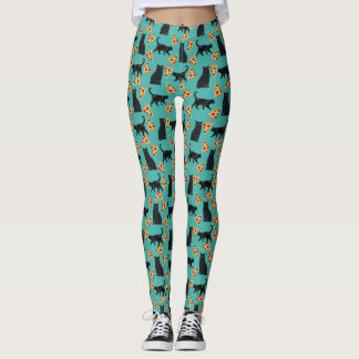 Leggings Cat et pizza drôles motif