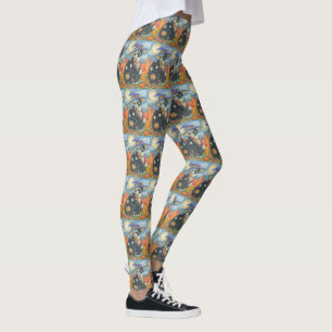 LEGGINGS CAT NOIR D'ABRACADABRA, GUÊTRES DE HALLOWEEN DE