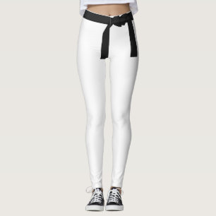 Leggings Ceinture noire karaté arts martiaux blanc
