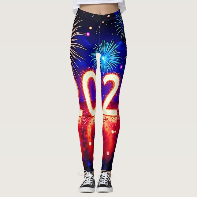 Leggings Celebrate 2026: Bright Future Spark Design  (Devant)