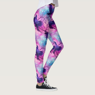 Leggings Céleste Corbeau Galaxy Pastel Halloween Motif