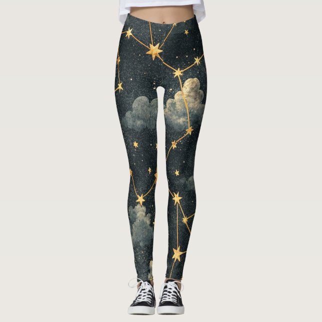 Leggings Celestial Constellation Star Pattern (1) (Devant)