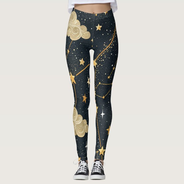 Leggings Celestial Constellation Star Pattern (2) (Devant)