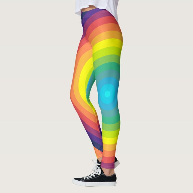 Leggings Cercle concentré arc-en-ciel (Gauche)