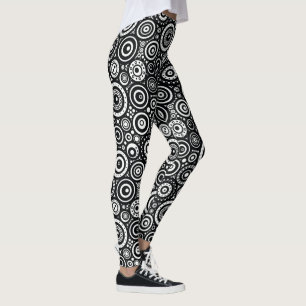 Leggings Cercle noir et blanc en gras Motif de cercles