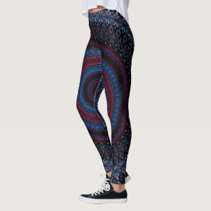 Leggings Cercle rétro géométrique Mandala Trippy Hippie Boh