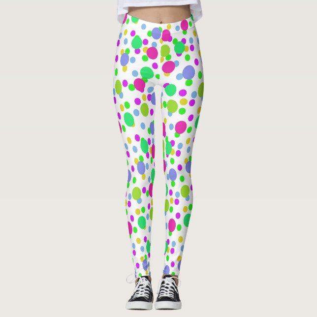 Leggings Cercles abstraits sans couture amusant confetti po (Devant)