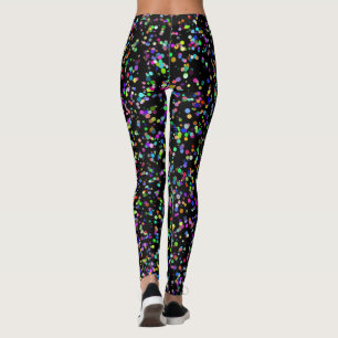 Leggings Cercles colorés bulles sur motif unique noir