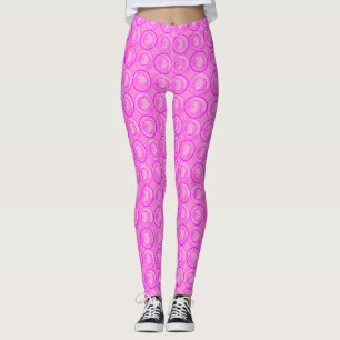 Leggings Cercles d'accentuation Fleurs Arrière - plans rose