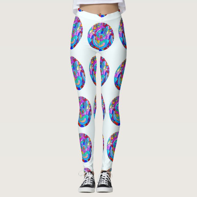 Leggings cercles d'amour colorés (Devant)