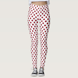 Leggings Cercles de pois de rouge cramoisi