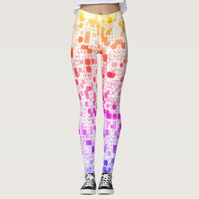 Leggings Cercles géométriques colorés jolis  (Devant)